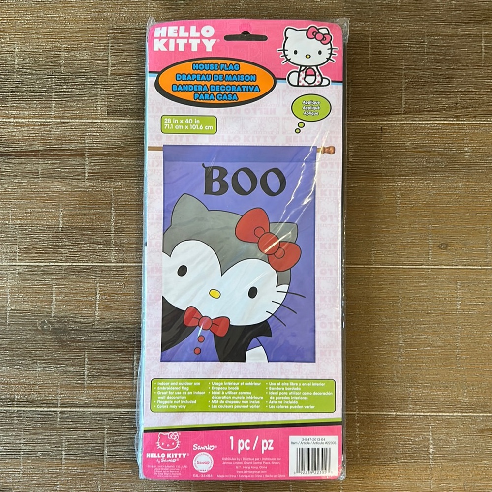 Hello Kitty House Flag Halloween Dracula Boo